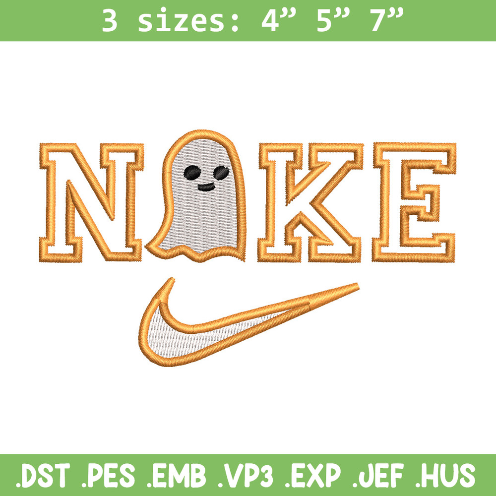 Nike x ghost horror embroidery design, Ghost embroidery, Nike design, Embroidery shirt, Embroidery file,Digital download.jpg