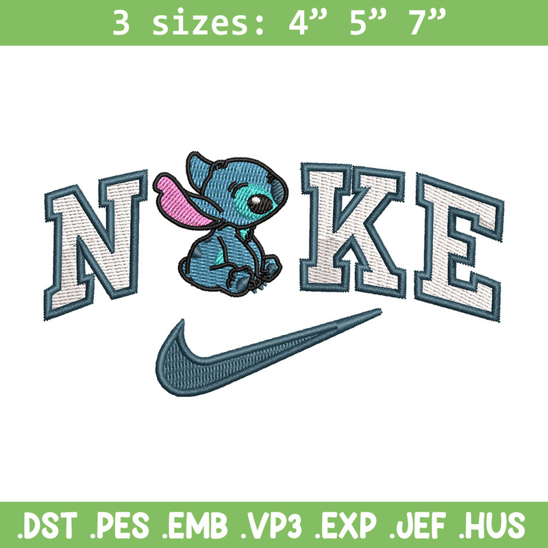 Nike x stitch cute embroidery design, Stitch embroidery,Nike design, Embroidery shirt, Embroidery file, Digital download.jpg