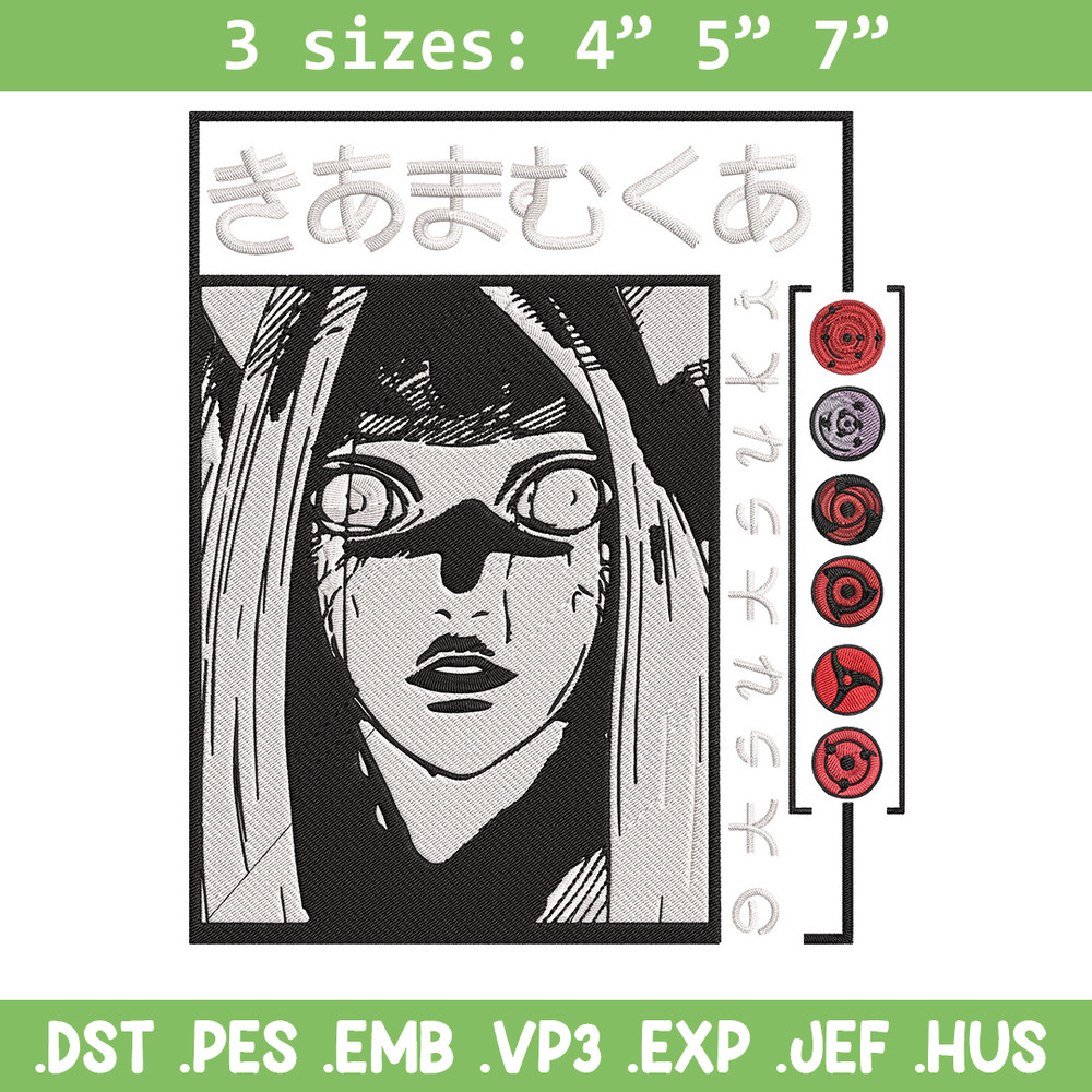 Otsutsuki Kaguya Embroidery Design, Naruto Embroidery, Embroidery File, Anime Embroidery, Anime shirt, Digital download.jpg