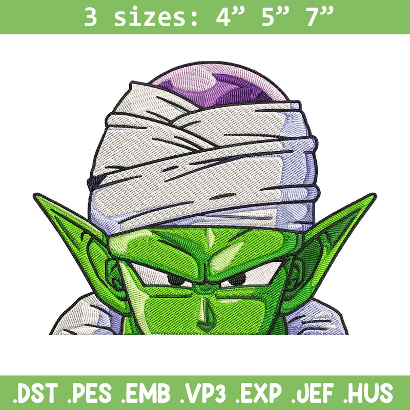 Piccolo Peeker Embroidery Design, Dragonball Embroidery, Embroidery File, Anime Embroidery, Anime shirt,Digital download.jpg