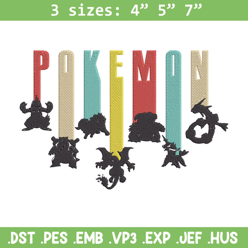 Pokemon poster Embroidery Design, Pokemon Embroidery, Embroidery File, Anime Embroidery, Anime shirt, Digital download.jpg