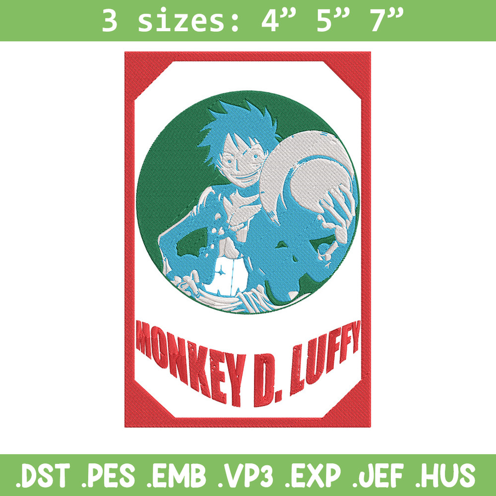 Poster luffy Embroidery Design, One piece Embroidery, Embroidery File, Anime Embroidery, Anime shirt, Digital download.jpg