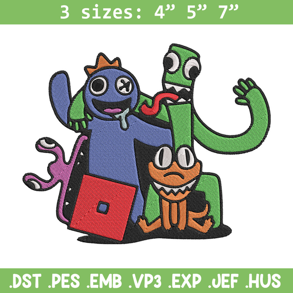 Rainbow friends Embroidery Design, Rainbow Friends Embroidery, Embroidery File, Anime Embroidery, Digital download.jpg