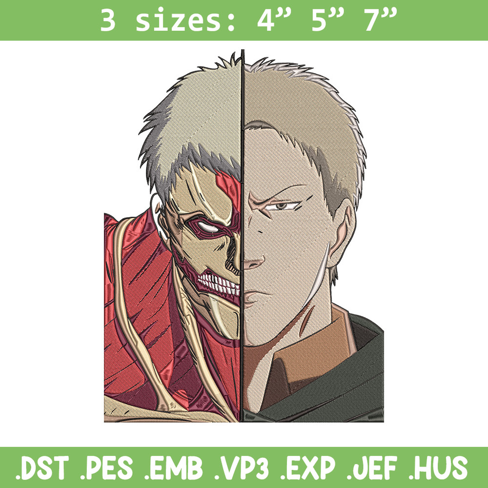 Reiner mode Embroidery Design, Aot Embroidery, Embroidery File, Anime Embroidery, Anime shirt, Digital download.jpg
