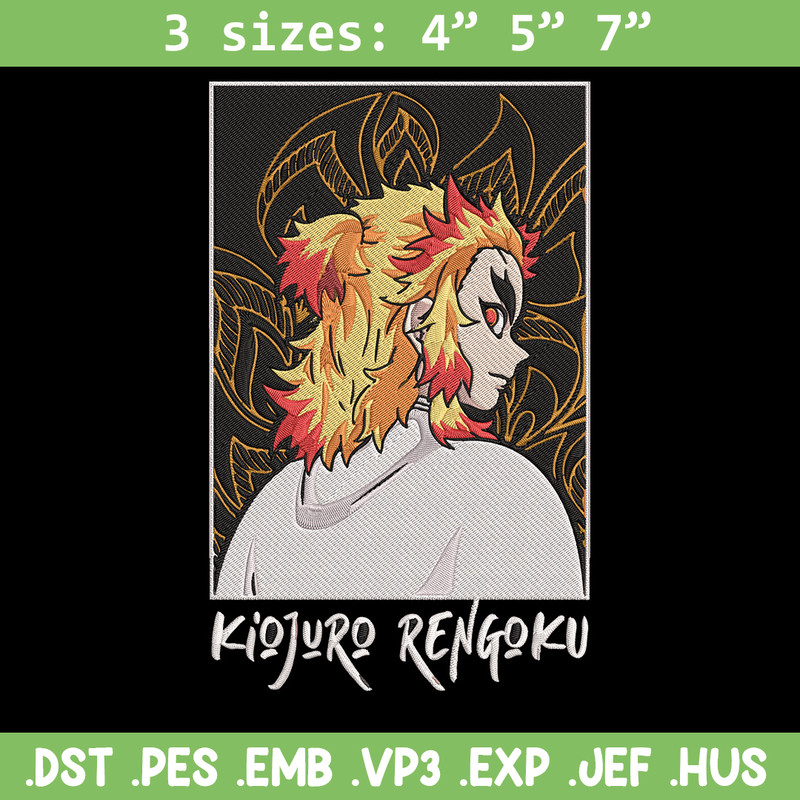 Rengoku Kyoujurou Embroidery Design, Demon slayer Embroidery, Embroidery File, Anime Embroidery, Digital download.jpg