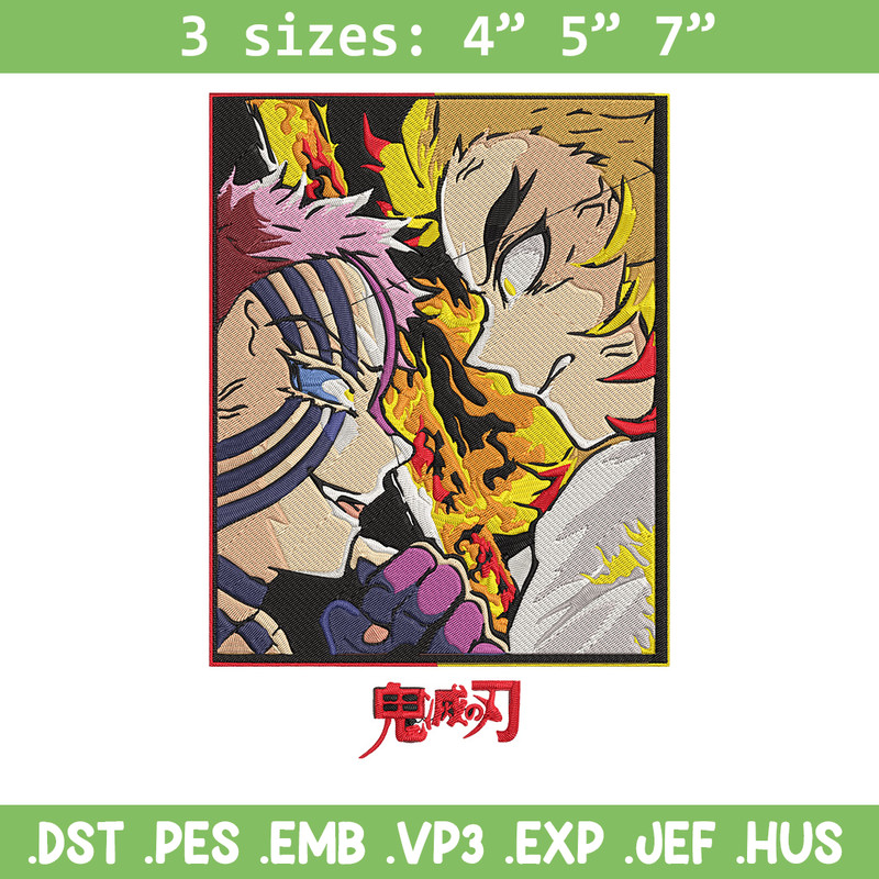 Rengoku x Akaza Embroidery Design, Demon slayer Embroidery, Embroidery File, Anime Embroidery, Digital download.jpg