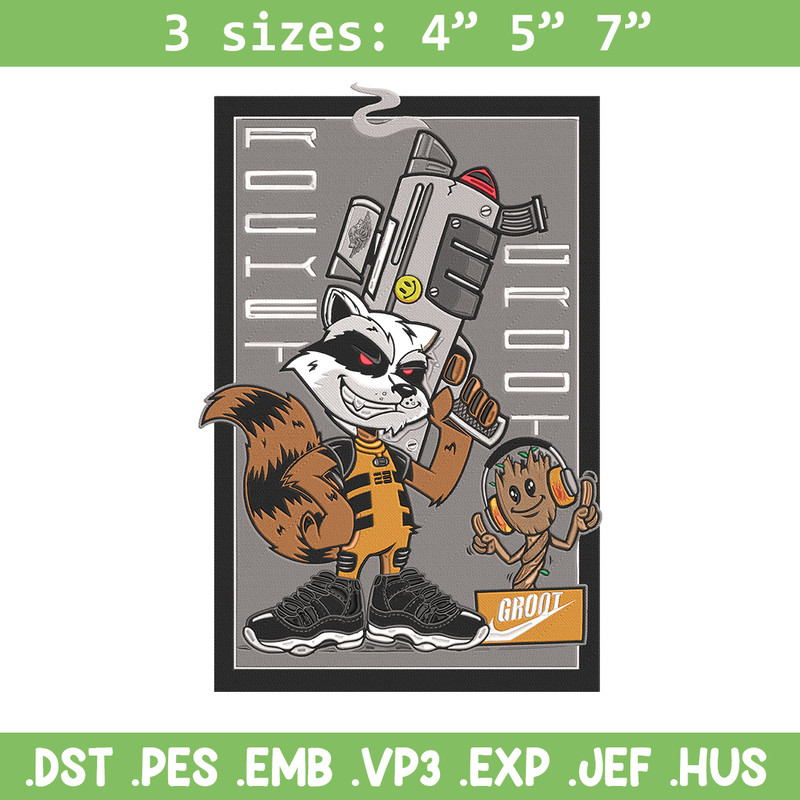 Rocket x groot Embroidery Design, Marvel Embroidery, Embroidery File, Anime Embroidery, Anime shirt, Digital download.jpg
