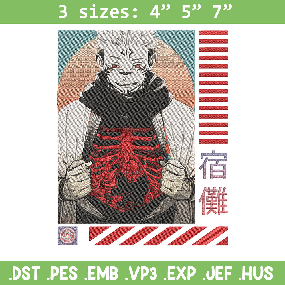 Ryomen Sukuna Embroidery Design, Jujutsu Embroidery, Embroidery File, Anime Embroidery,Anime shirt, Digital download.jpg