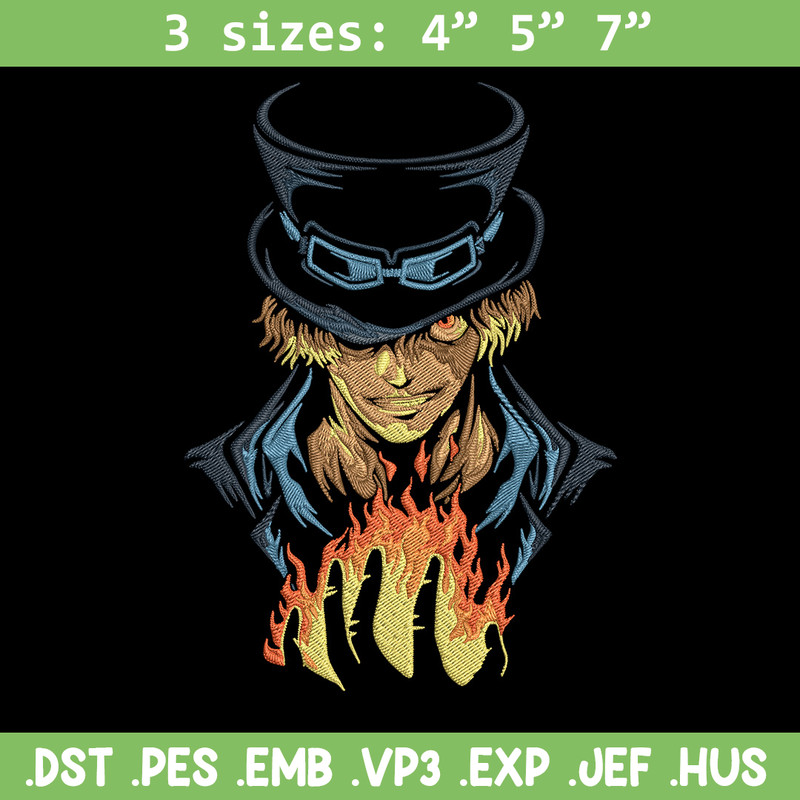 Sabo poster Embroidery Design,One piece Embroidery, Embroidery File, Anime Embroidery, Anime shirt, Digital download.jpg