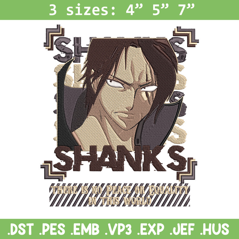 Shanks poster Embroidery Design, One piece Embroidery, Embroidery File, Anime Embroidery, Anime shirt, Digital download..jpg