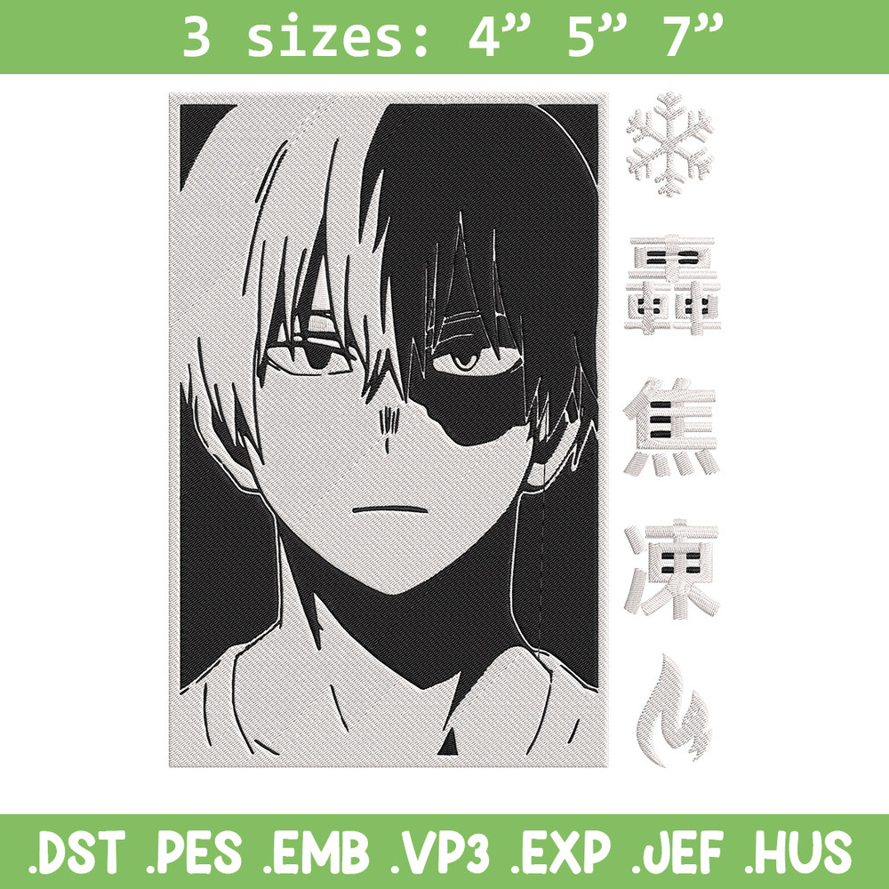 Shouto poster Embroidery Design, Mha Embroidery, Embroidery File, Anime Embroidery, Anime shirt, Digital download.jpg