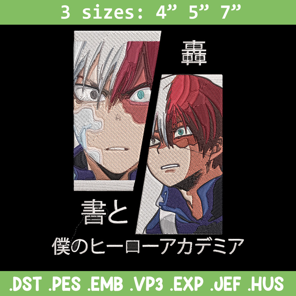 Shouto poster Embroidery Design, Mha Embroidery, Embroidery File, Anime Embroidery, Anime shirt,Digital download.jpg