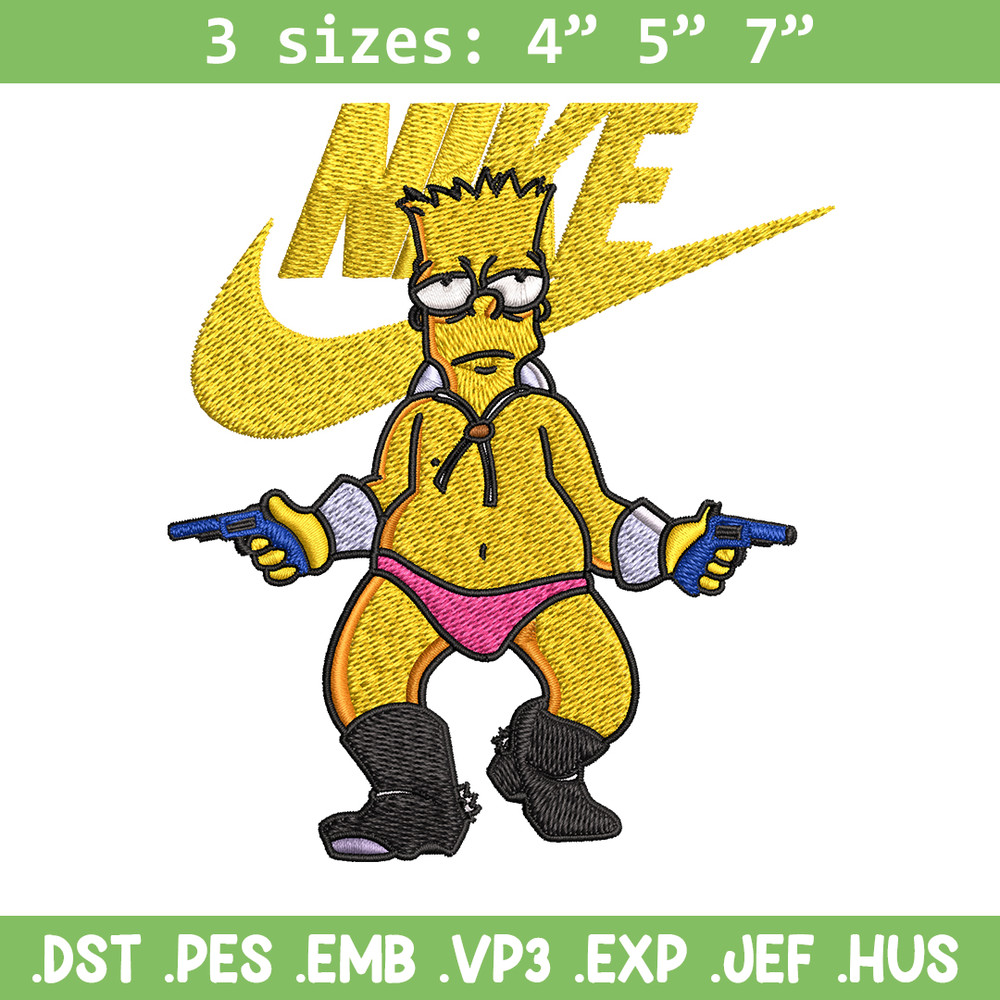 Simpson funny Nike Embroidery design, cartoon Embroidery, Nike design, Embroidery file, cartoon shirt, Instant download..jpg