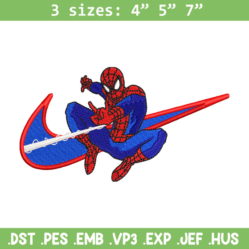 spaiderman Nike Logo embroidery design, spaiderman embroidery, Nike design, Logo shirt, digital download.jpg