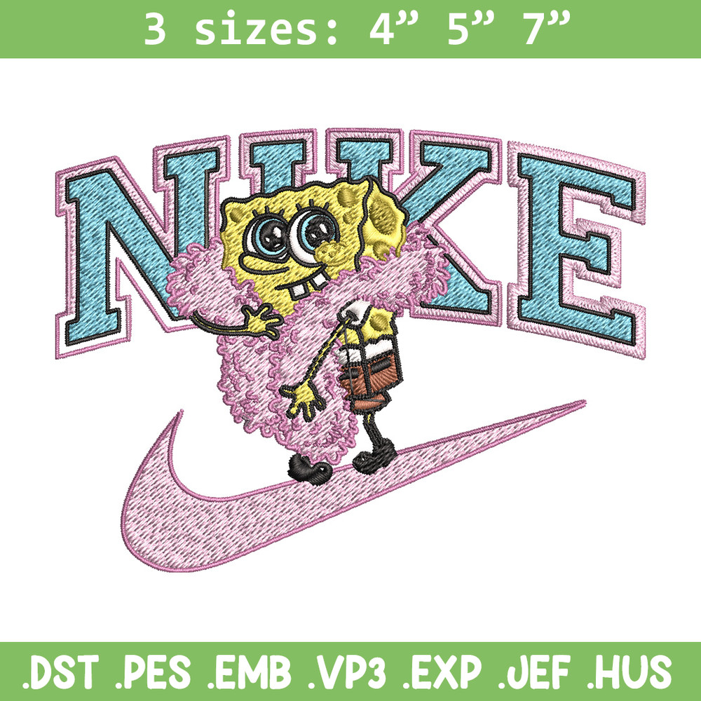 Spongebob pink nike Embroidery Design, Nike Embroidery, Brand Embroidery, Embroidery File, Logo shirt, Digital download.jpg
