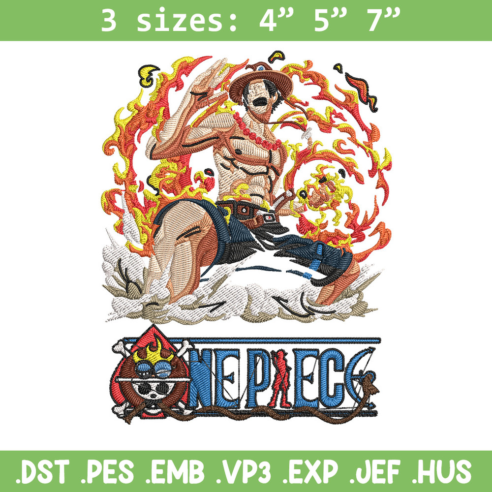 Ace Poster Embroidery Design,One piece Embroidery, Embroidery File, Anime Embroidery, Anime shirt, Digital download.jpg