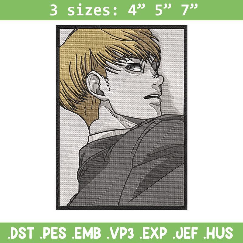 Armin Arlert Embroidery Design, Aot Embroidery, Embroidery File, Anime Embroidery, Anime shirt, Digital download.jpg