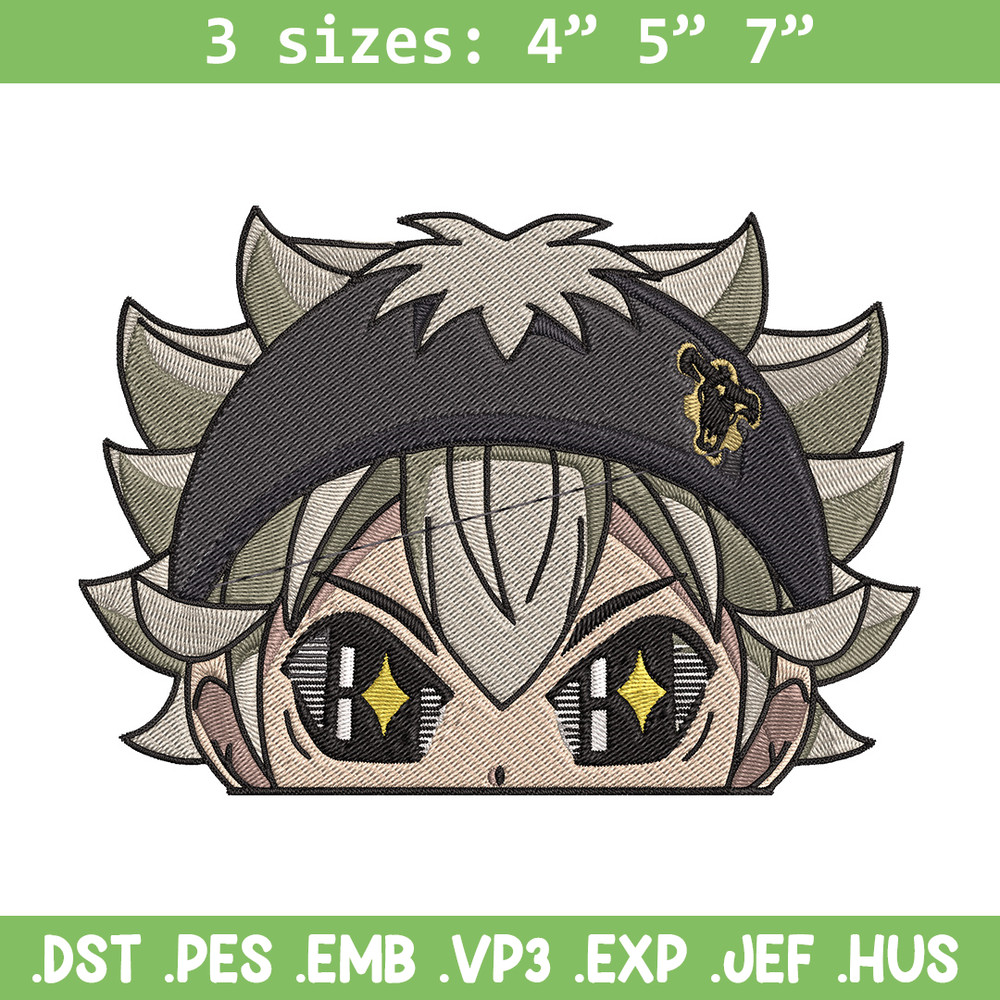 Asta Peeker Embroidery Design, Black clover Embroidery, Embroidery File, Anime Embroidery, Anime shirt,Digital download..jpg