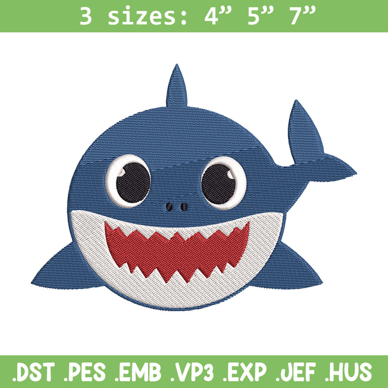 Baby Shark Embroidery Design, Shark Embroidery, cartoon shirt, Embroidery File, Embroidery design, Digital download..jpg