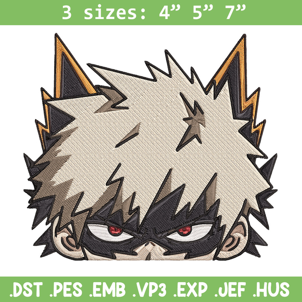 Bakugo Peeker Embroidery Design, Mha Embroidery, Embroidery File, Anime Embroidery, Anime shirt, Digital download.jpg