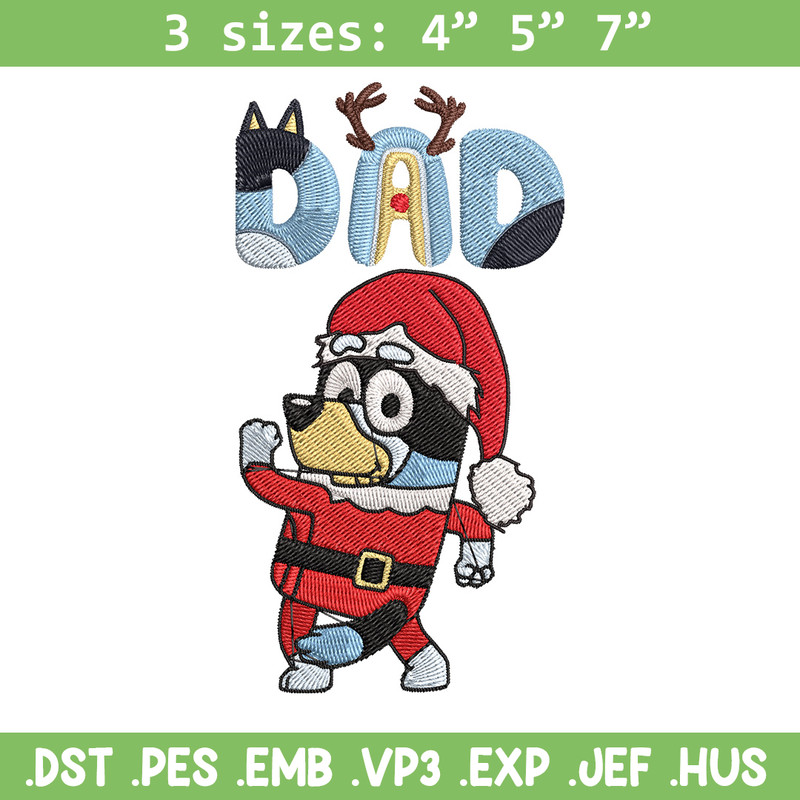 Bandit dad Embroidery Design, Bluey Embroidery, Embroidery File, Chrismas Embroidery, Anime shirt, Digital download.jpg