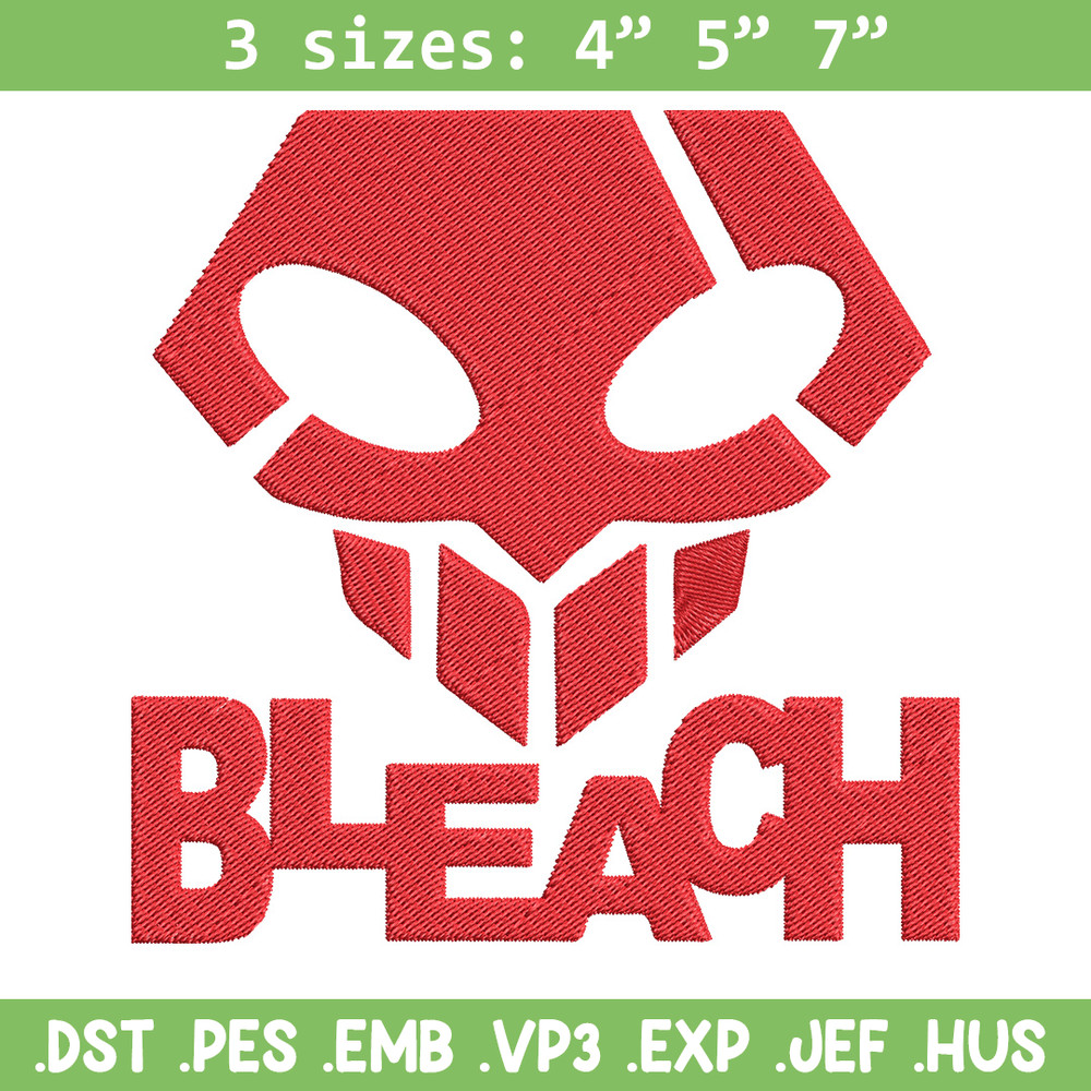 Bleach logo Embroidery Design, Bleach Embroidery, Embroidery File, Anime Embroidery, Anime shirt, Digital download.jpg