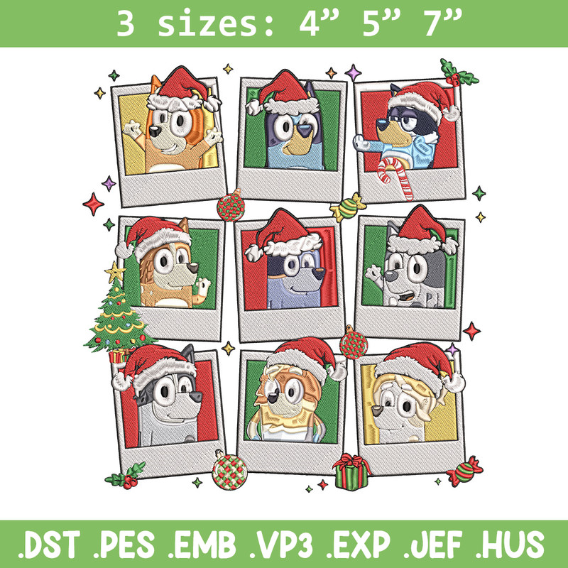 Bluey chrismas Embroidery Design, Bluey Embroidery, Embroidery File, Anime Embroidery, Anime shirt, Digital download.jpg