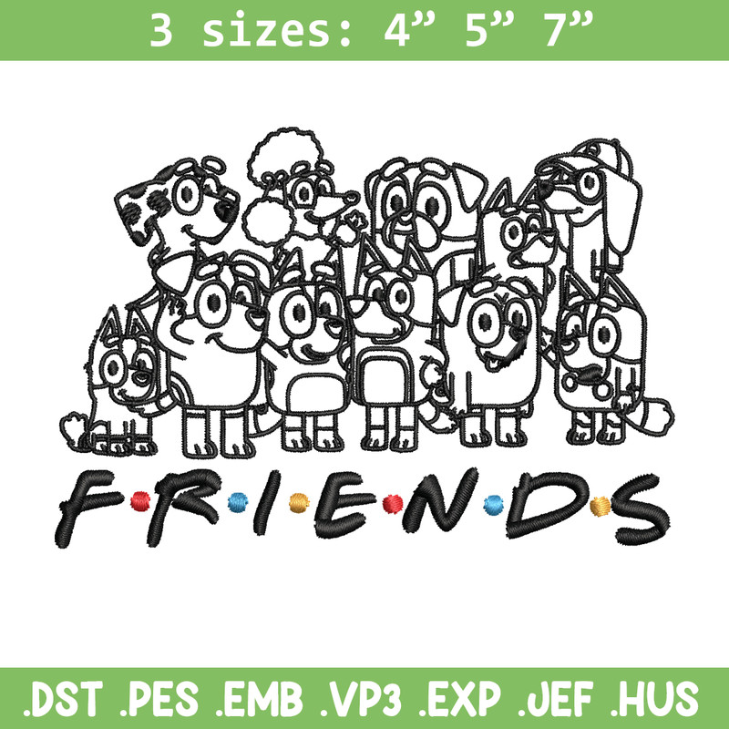 Bluey family Coloring Pages Embroidery, Bluey Embroidery, Embroidery File, cartoon design, logo shirt, Digital download..jpg