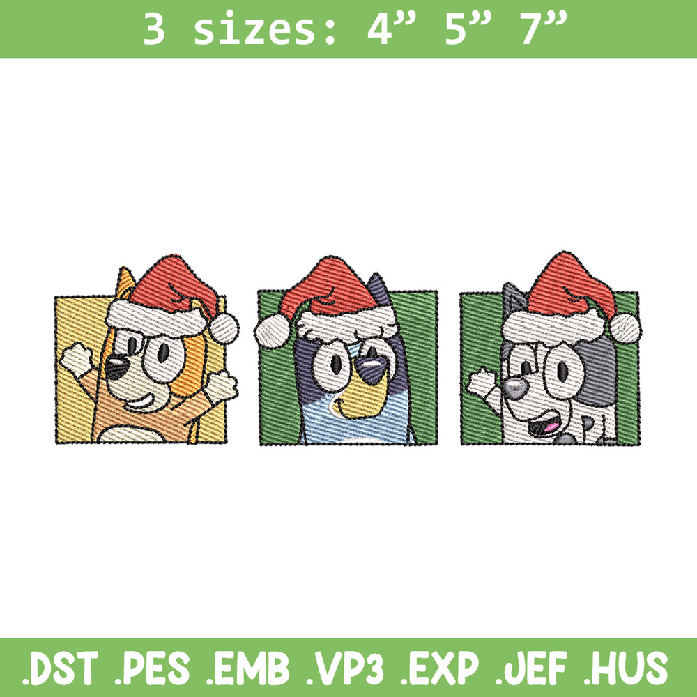 Bluey poster embroidery design, Bluey embroidery, Chrismas design, Embroidery file, Embroidery shirt,Digital download.jpg