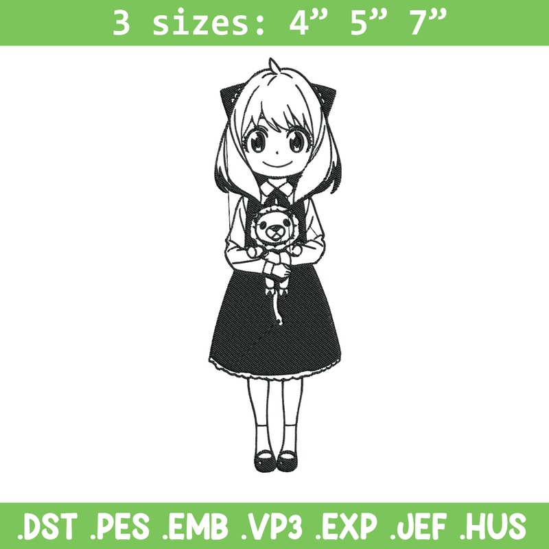 Anya Forger Embroidery Design, Spy x family Embroidery, Embroidery File, Anime Embroidery, Anime shirt,Digital download.jpg