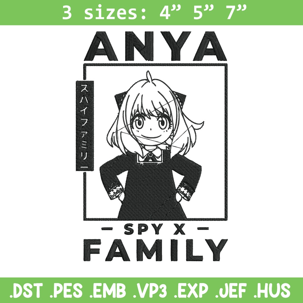 Anya poster Embroidery Design, Spy x family Embroidery, Embroidery File, Anime Embroidery, Anime shirt, Digital download.jpg