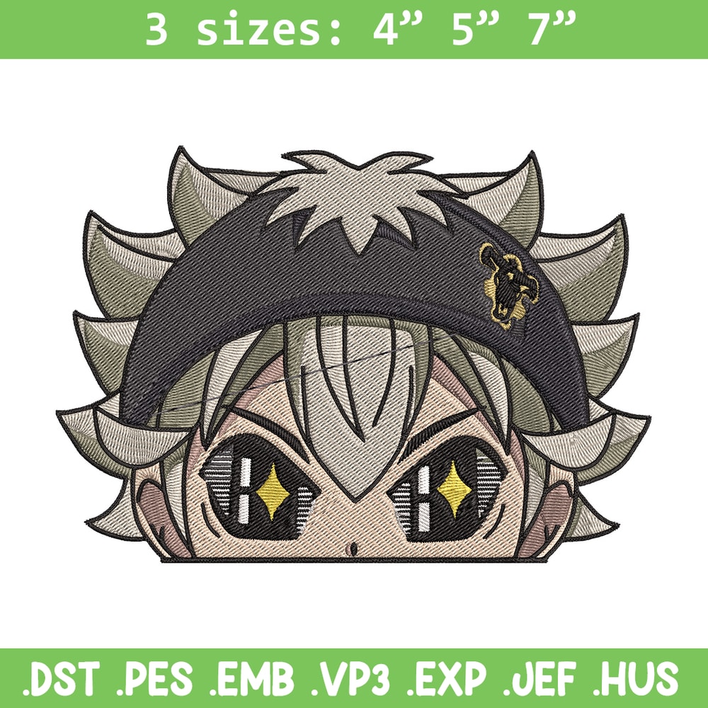 Asta Peeker Embroidery Design, Black clover Embroidery, Embroidery File, Anime Embroidery, Anime shirt,Digital download..jpg