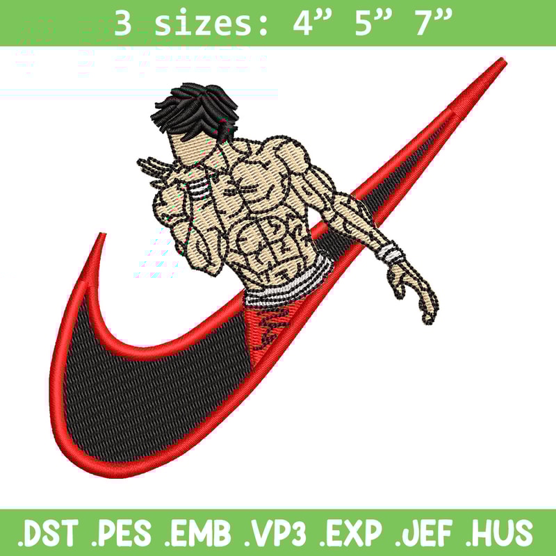 Baki x nike embroidery design, Baki embroidery, Nike design, Embroidery shirt, Embroidery file, Digital download.jpg