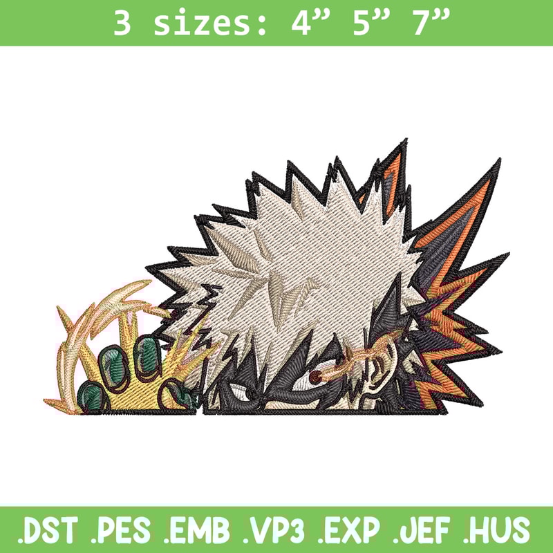 Bakugo Peeker Embroidery Design, Mha Embroidery, Embroidery File, Anime Embroidery, Anime shirt, Digital download..jpg