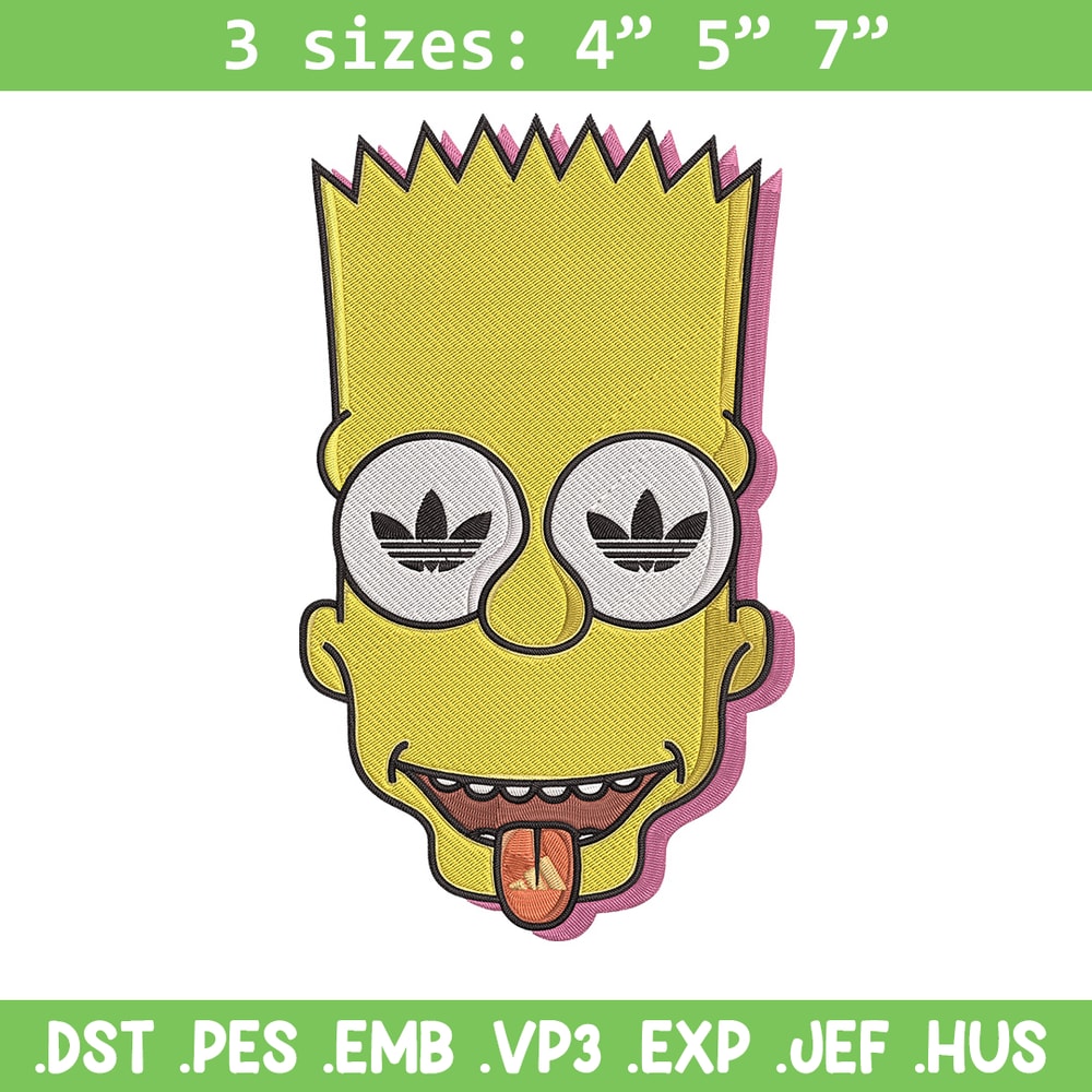 Bart x adidas Embroidery Design, Simpson Embroidery, Embroidery File, Adidas Embroidery, Anime shirt, Digital download.jpg