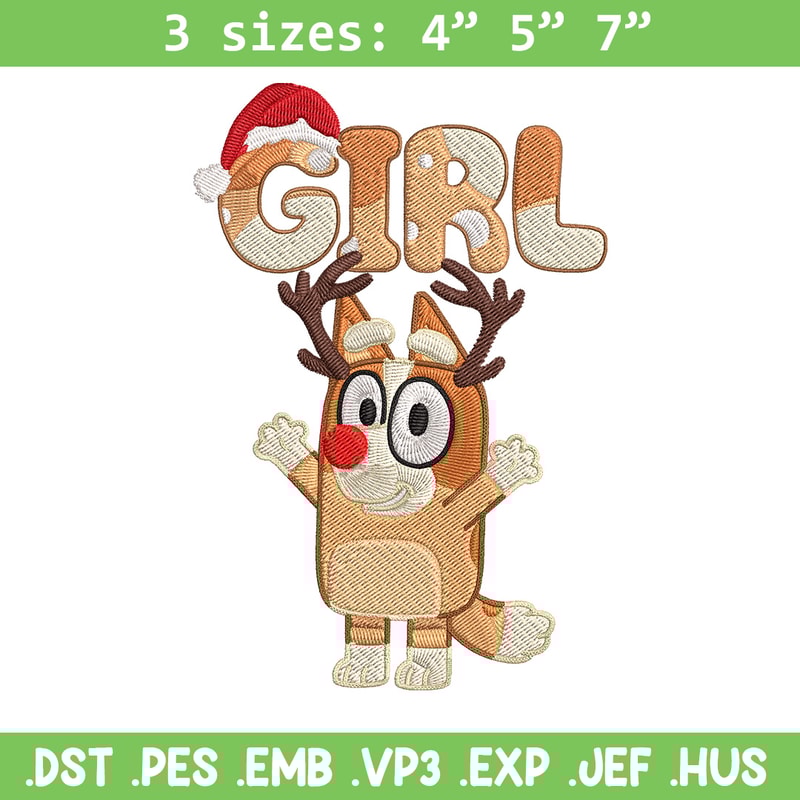 Bingo girl Embroidery Design, Bluey Embroidery, Embroidery File, Chrismas Embroidery, Anime shirt, Digital download.jpg