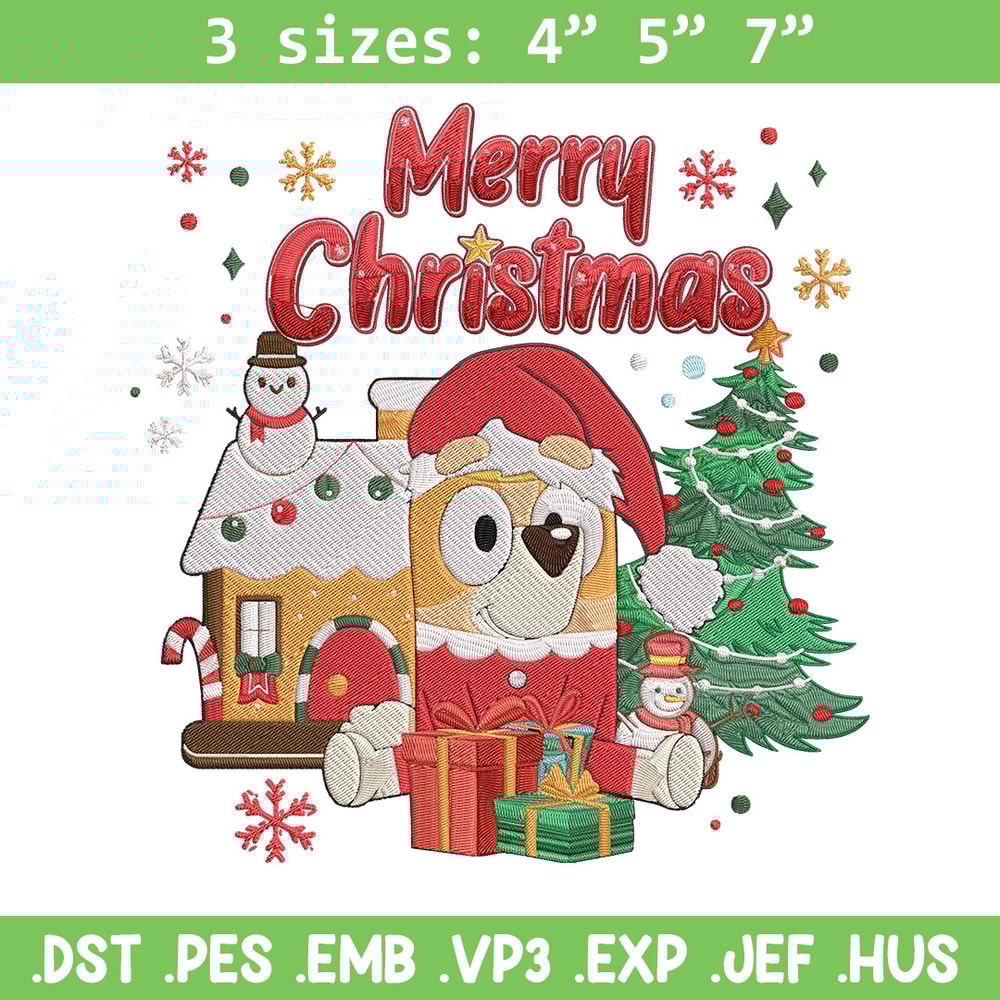 Bingo merry chrismas Embroidery Design,Bluey Embroidery, Embroidery File, Chrismas Embroidery, Digital download.jpg