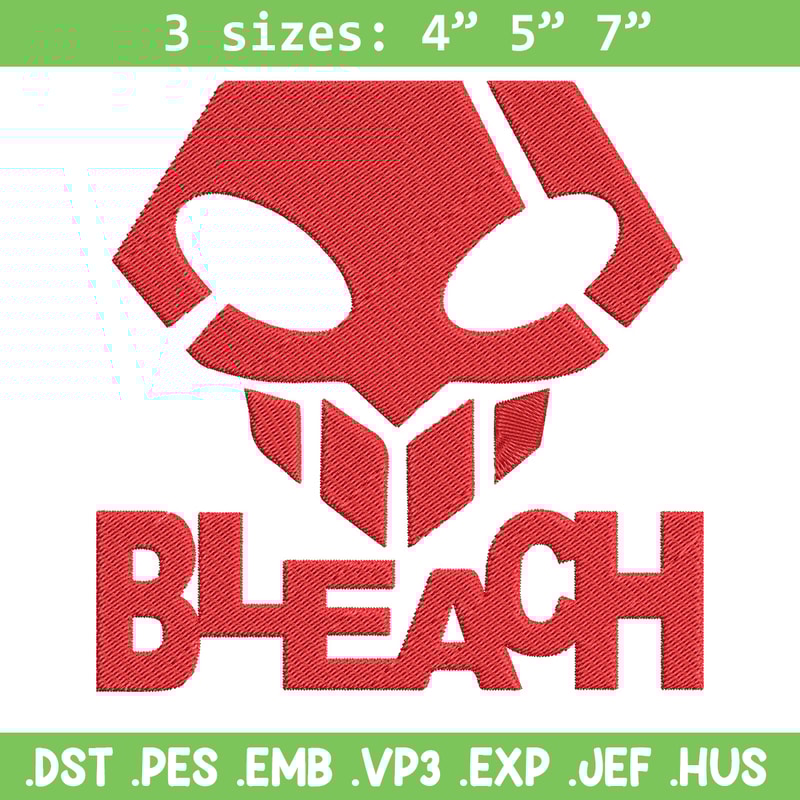 Bleach logo Embroidery Design, Bleach Embroidery, Embroidery File, Anime Embroidery, Anime shirt, Digital download.jpg