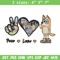 Bluey Peace Love bandit Embroidery design, Bluey cartoon Embroidery, cartoon design, Embroidery File, Instant download.jpg
