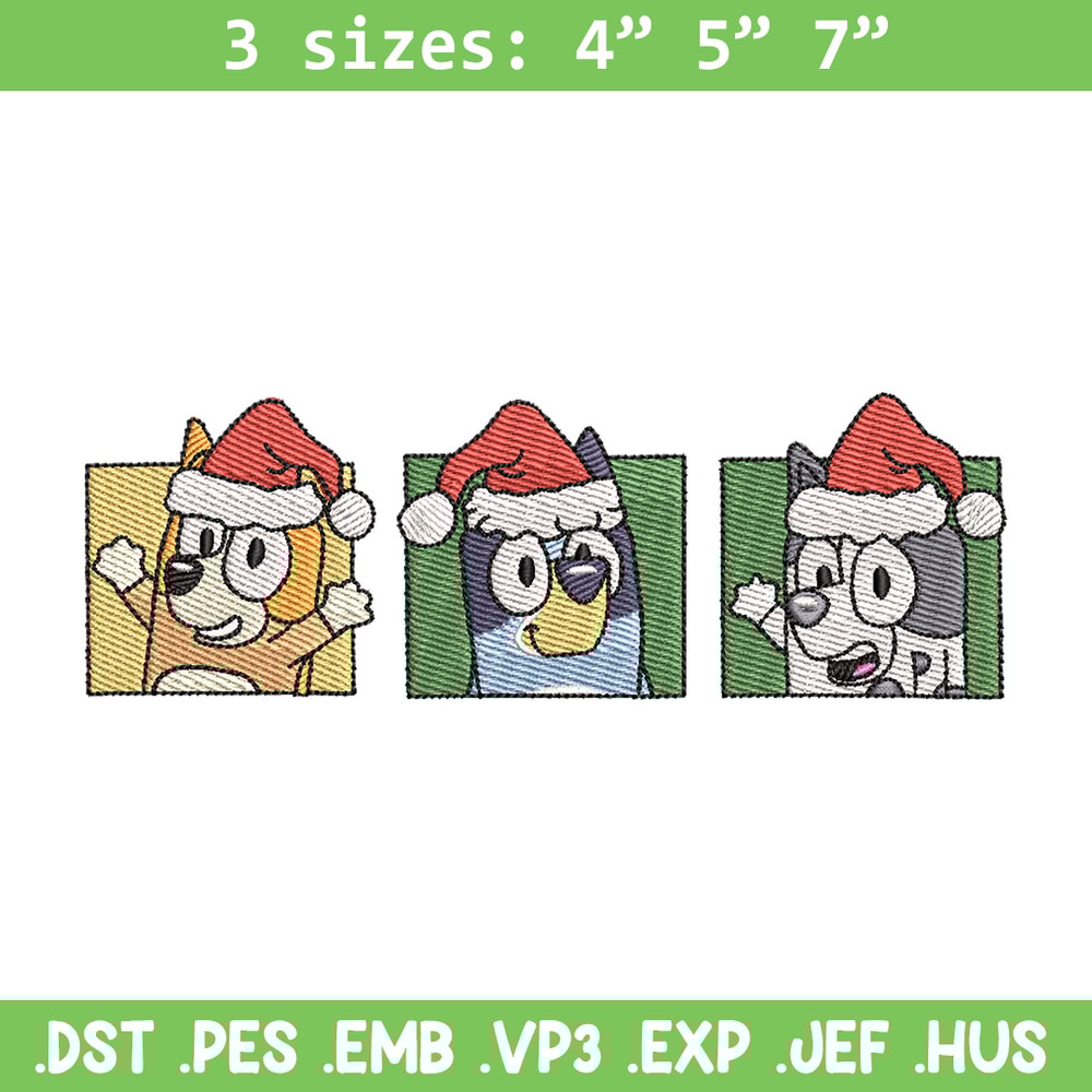 Bluey poster embroidery design, Bluey embroidery, Chrismas design, Embroidery file, Embroidery shirt,Digital download.jpg