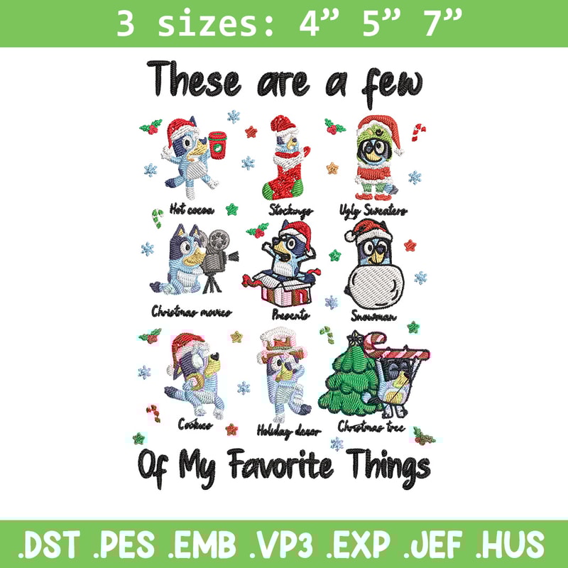 Bluey sticker Embroidery Design, Bluey Embroidery, Embroidery File, Chrismas Embroidery, Anime shirt, Digital download.jpg