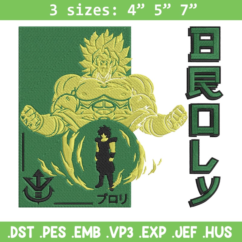 Broly poster Embroidery Design, Dragonball Embroidery, Embroidery File, Anime Embroidery, Anime shirt, Digital download.jpg