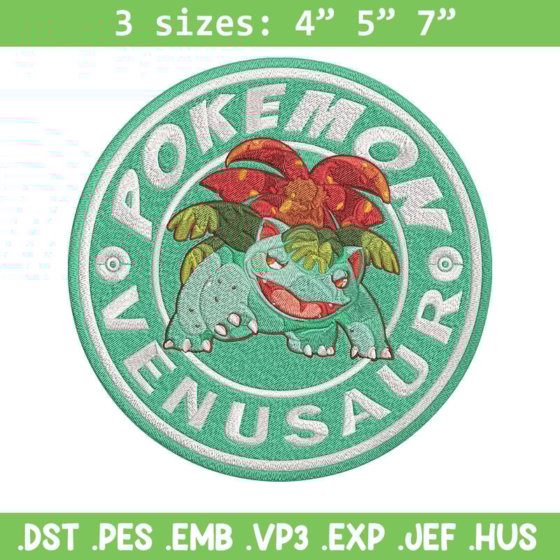 Bulbasaur poster Embroidery Design, Pokemon Embroidery, Embroidery File, Anime Embroidery, Anime shirt, Digital download.jpg