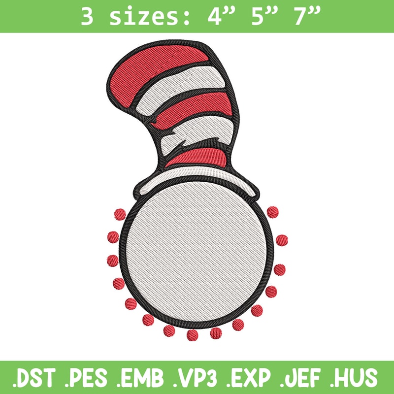 Cat In The Hat Embroidery Design, Cat In The Hat Embroidery, Embroidery File, logo shirt, Digital download..jpg