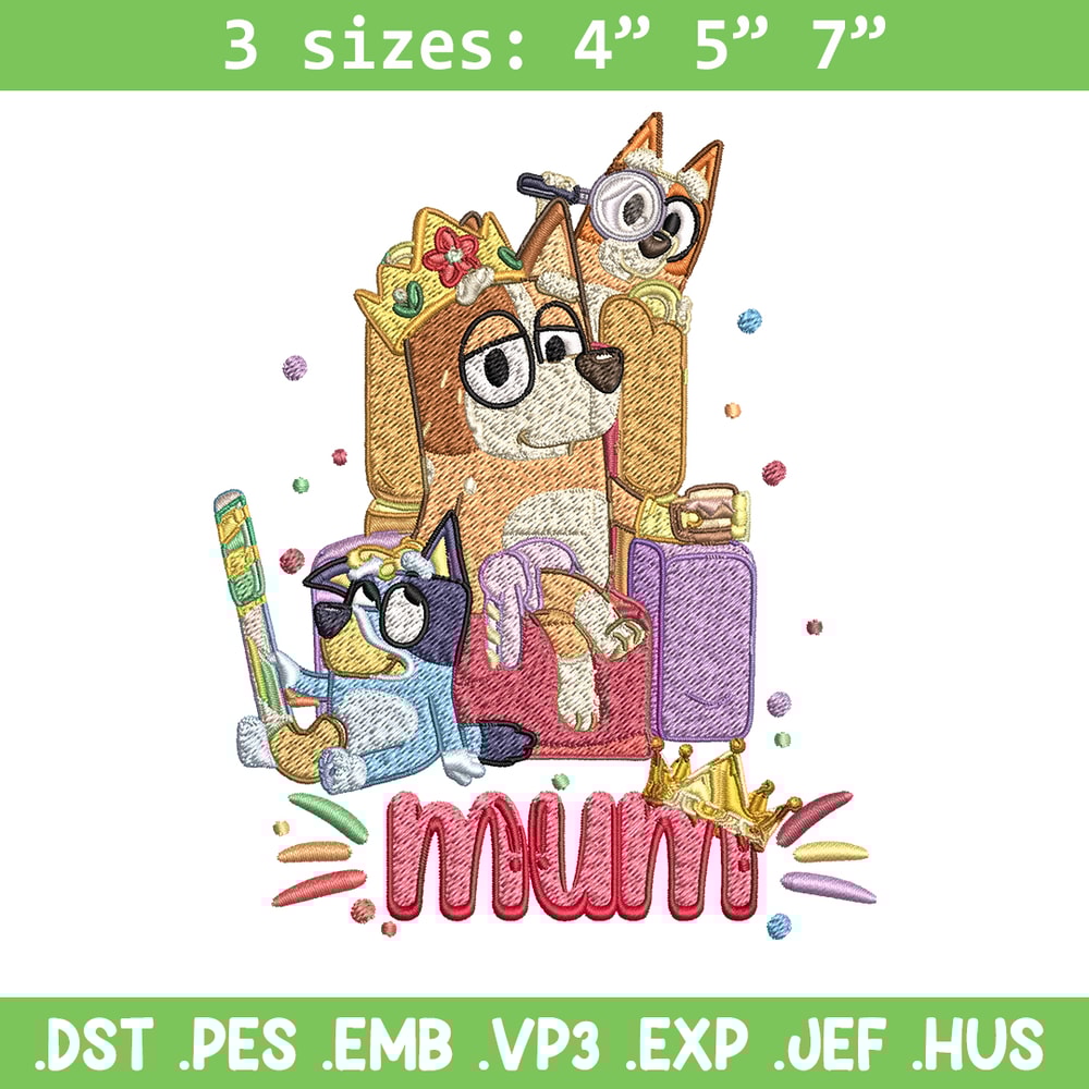 Chilli Heeler Embroidery, Bluey Mum cartoon Embroidery, Embroidery File, cartoon design, cartoon shirt, Digital download.jpg