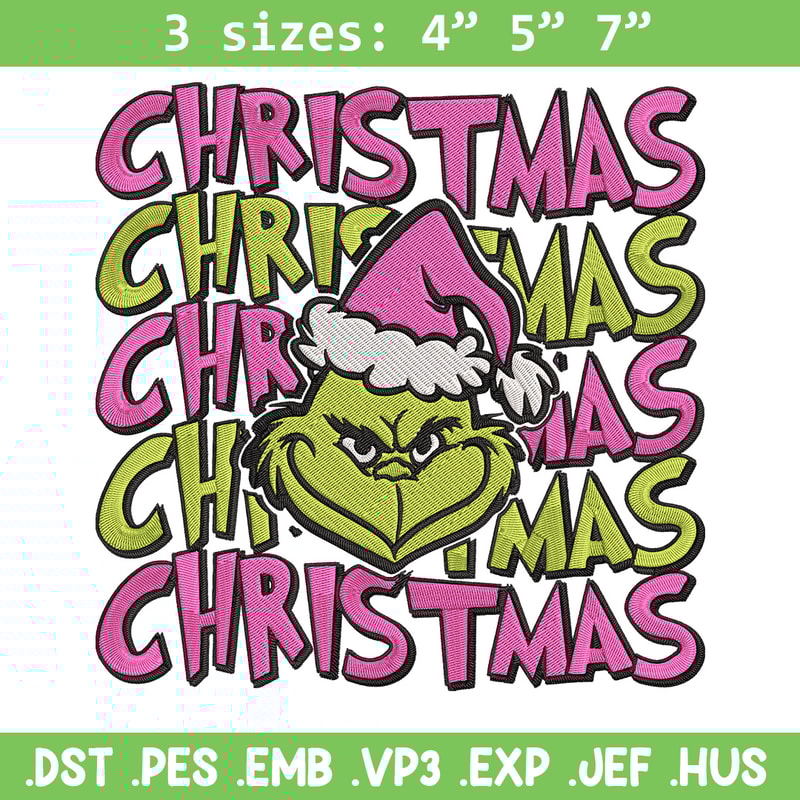 Chrismas Grinch Embroidery Design, Grinch Embroidery, Embroidery File, Chrismas Embroidery, Anime shirt,Digital download.jpg