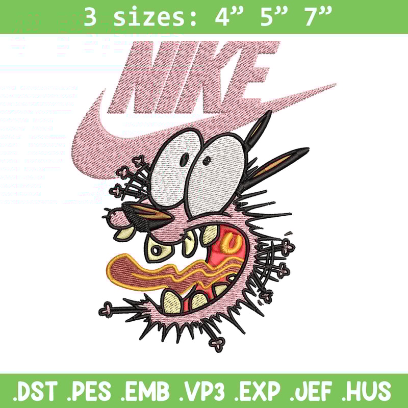 Courage dog Embroidery design, Courage dog Embroidery, Nike design, Embroidery file, cartoon logo. Instant download..jpg