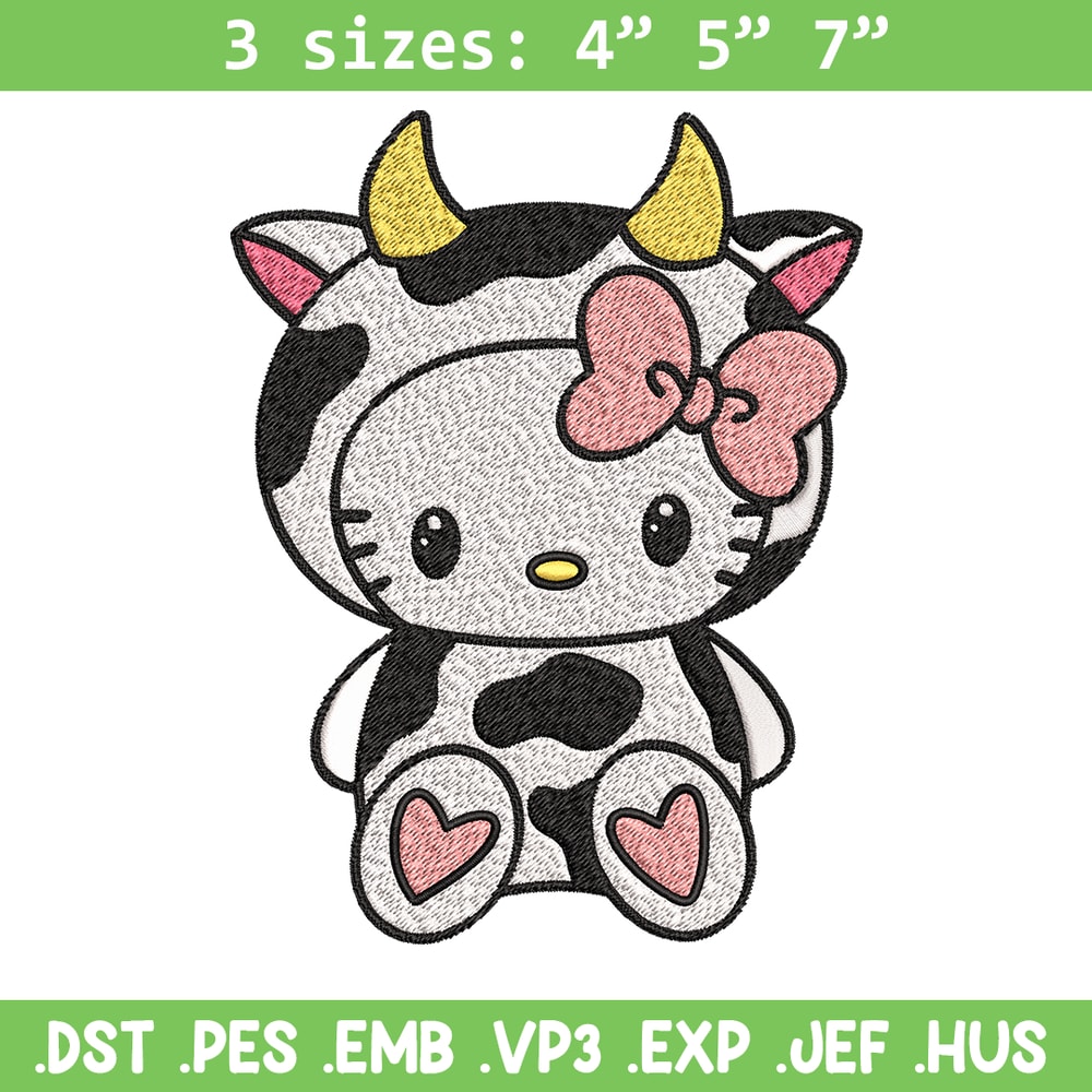 Cow Hello Kitty Embroidery design, Cow Hello Kitty Embroidery, cartoon design, Embroidery File, Digital download..jpg