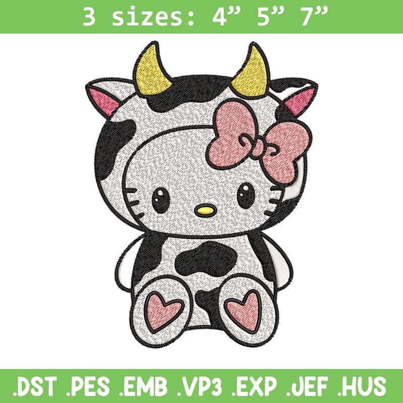 Cow Hello Kitty Embroidery design, Cow Hello Kitty Embroidery, cartoon design, Embroidery File, Digital download..jpg