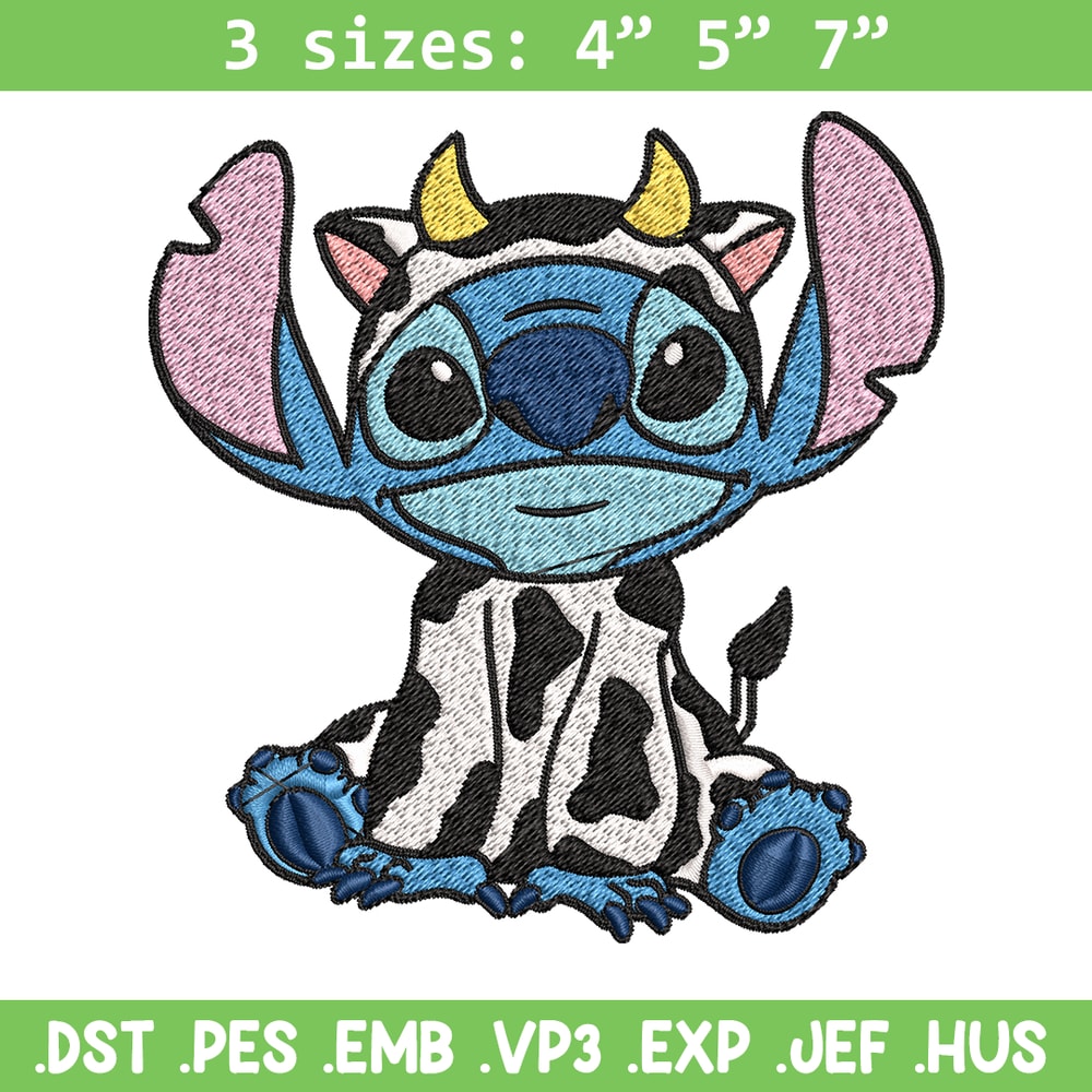 Cow Stitch Embroidery design, Cow Stitch Embroidery, cartoon design, Embroidery File, cartoon shirt, Digital download..jpg